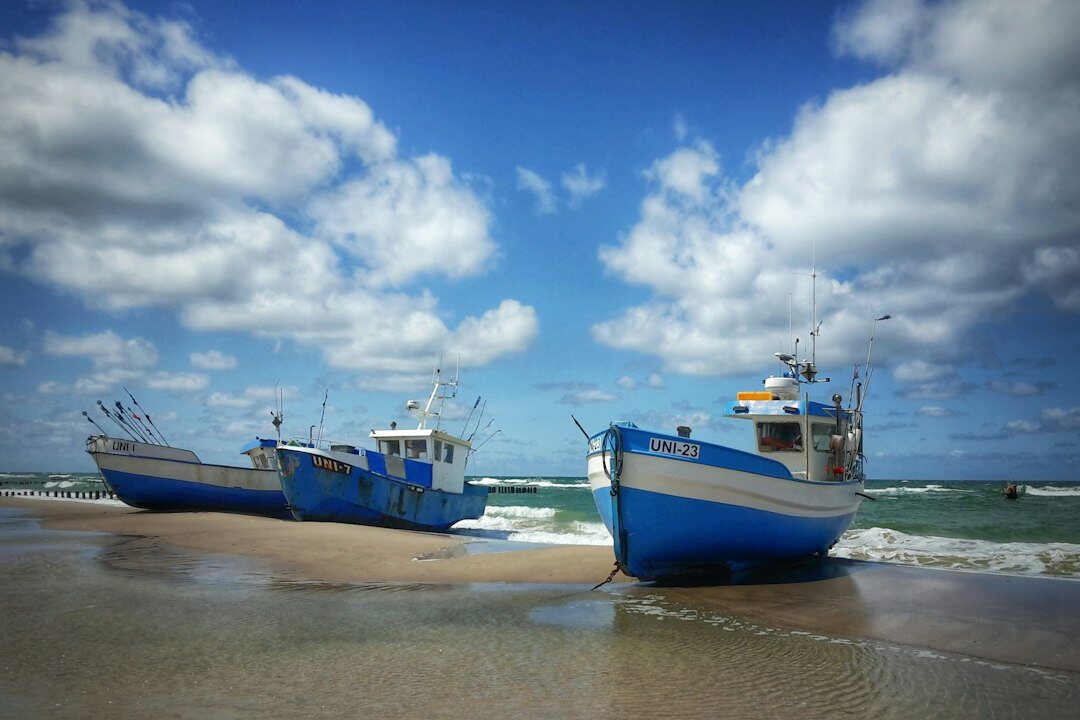 Fishermen returning to a small coastal cove in Chile
