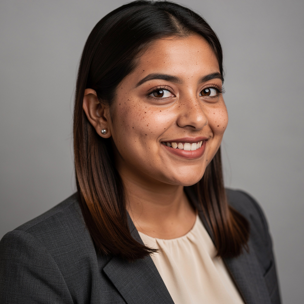 Studio portrait of a Chilean woman community coordinator